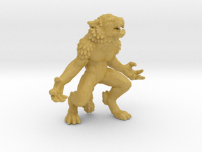 Howling Werewolf miniature model fantasy games dnd in Tan Fine Detail Plastic