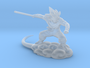 Goku on Flying Nimbus miniature model fantasy dnd in Clear Ultra Fine Detail Plastic