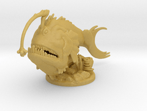 Monstrous Anglerfish based miniature model fantasy in Tan Fine Detail Plastic