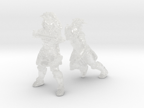 Samurai Predators 20mm H0 scale miniature models in Clear Ultra Fine Detail Plastic