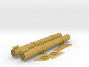 1/64 Torpedo Tubes for PT Boats, forward pair in Tan Fine Detail Plastic