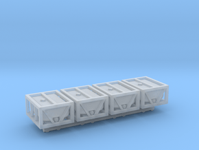 1/87 Scale Water/Liquid Crates x4 in Clear Ultra Fine Detail Plastic