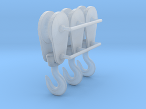 1-24_6in_pulley_hook in Clear Ultra Fine Detail Plastic