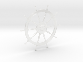 1/64 Ship's Wheel (Helm) 24 mm diameter in Clear Ultra Fine Detail Plastic