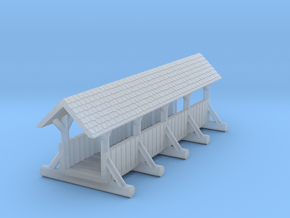 small foot bridge    planked roof long in Clear Ultra Fine Detail Plastic