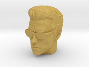 Terminator - Head Sculpt with Glasses - 1.6 in Tan Fine Detail Plastic