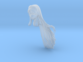 1/24 Lady Head with Long Hair in Clear Ultra Fine Detail Plastic