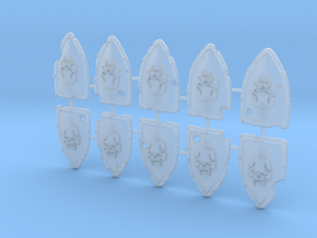 Skull 1 Kite Shields x10 in Clear Ultra Fine Detail Plastic