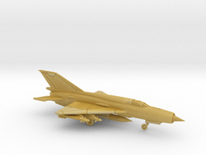 1:222 Scale MiG-21bis Fishbed (Loaded, Deployed) in Tan Fine Detail Plastic