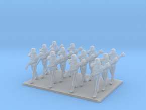 1/144 Custom Diorama Soldiers Marching X 12 in Clear Ultra Fine Detail Plastic