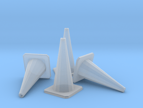 1/24 Traffic Cones X4 in Clear Ultra Fine Detail Plastic