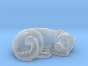 1/24 Dog Sleeping for Diorama in Clear Ultra Fine Detail Plastic