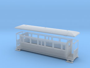 OO9 Tramway bogie coach in Clear Ultra Fine Detail Plastic