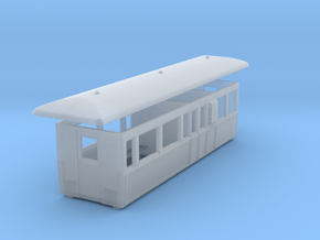 OO9 tramway center brake composite coach  in Clear Ultra Fine Detail Plastic