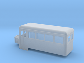  O9/On18 rail bus single end in Clear Ultra Fine Detail Plastic