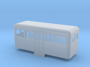 O9/On18 rail bus center car in Clear Ultra Fine Detail Plastic