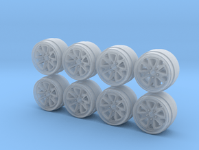 OL Monoblock Fuchs 9 Hot Wheels Rims in Clear Ultra Fine Detail Plastic