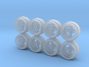 Hayashi Command 8-6 Hot Wheels Rims in Clear Ultra Fine Detail Plastic