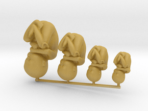 Tiny Human Babies Growing in Frosted Detail  in Tan Fine Detail Plastic