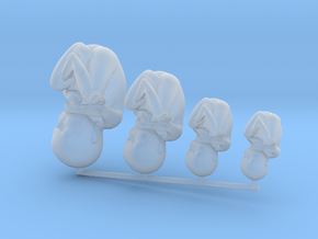 Tiny Human Babies Growing in Frosted Detail  in Clear Ultra Fine Detail Plastic