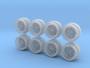 4 Spoke Fuchs OL 7-3 Hot Wheels Rims in Clear Ultra Fine Detail Plastic