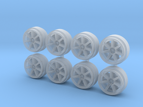 XT7 9-0 Hot Wheels Rims in Clear Ultra Fine Detail Plastic