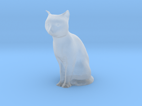 1/24 Sitting Cat in Clear Ultra Fine Detail Plastic