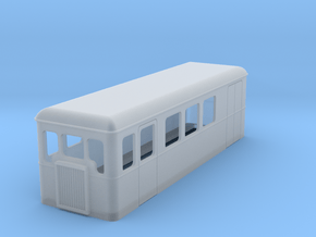 TTn3 single ended railcar with parcel section in Clear Ultra Fine Detail Plastic