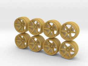 6 Spoke 9-0 Hot Wheels Rims in Tan Fine Detail Plastic