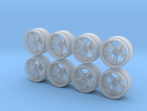 Work Zeast 9-0 Hot Wheels Rims in Clear Ultra Fine Detail Plastic