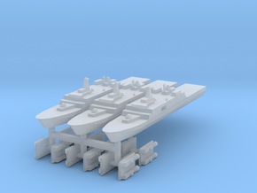071 PLAN Amphibious Dock V2 + LCACs 1:6000 x3 in Clear Ultra Fine Detail Plastic