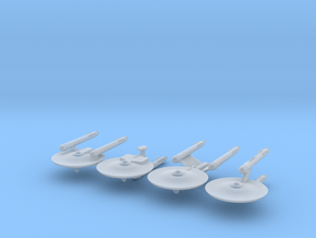 2500 TOS Federation 4 pack in Clear Ultra Fine Detail Plastic