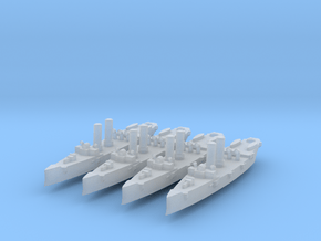 USS Montgomery (1890) 1:2400 x4 in Clear Ultra Fine Detail Plastic