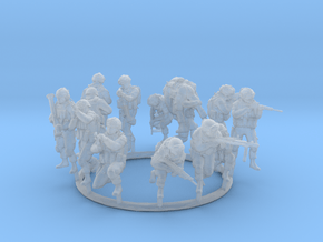 1:144 Soldiers Combat 1 Group 1 - 13 in Clear Ultra Fine Detail Plastic