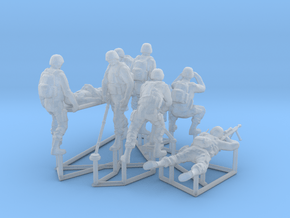 HO Soldiers Combat 2 Group 14 - 19 in Clear Ultra Fine Detail Plastic