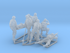 1:72 scale Soldiers Combat 2 Group 14 - 19 in Clear Ultra Fine Detail Plastic