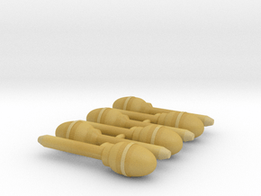 1/56th (28mm) scale Rockets for 44M (6pcs) in Tan Fine Detail Plastic