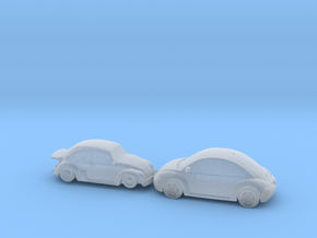 A couple of love bugs 1:160 scale in Clear Ultra Fine Detail Plastic
