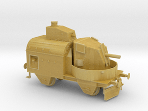 1/87th (H0) scale Armoured traincar, gun carriage in Tan Fine Detail Plastic