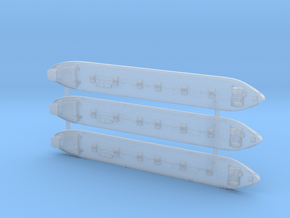 1/1250th scale Hungarian barges T.104, T.106, T.10 in Clear Ultra Fine Detail Plastic