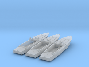 1/100th (15 mm) PG-117 motor boat x3 in Clear Ultra Fine Detail Plastic