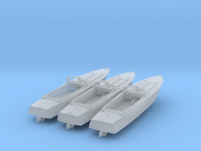 1/100th PG-117 motor boat x3 full hull in Clear Ultra Fine Detail Plastic