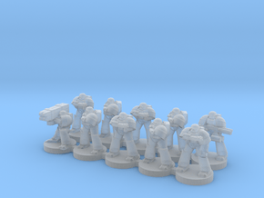 8mm Super Soldiers in Warrior Plate (squad) in Clear Ultra Fine Detail Plastic