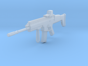 1:6 Miniature FN Scar Mk16 Gun in Clear Ultra Fine Detail Plastic