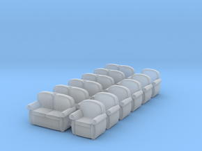 Sofas 01. HO  Scale (1:87) in Clear Ultra Fine Detail Plastic