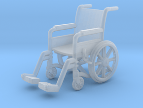 Wheelchair 01. HO Scale (1:87) in Clear Ultra Fine Detail Plastic