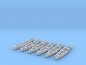 Canoe 01. HO Scale (1:87) in Clear Ultra Fine Detail Plastic