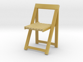 Folding wooden chair 05. 1:24 Scale in Tan Fine Detail Plastic
