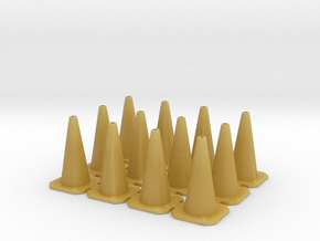 Traffic Cones 01. 1:24 scale in Tan Fine Detail Plastic