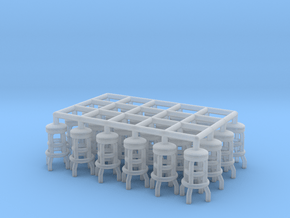 50's soda fountain bar stool 02. HO Scale (1:87) in Clear Ultra Fine Detail Plastic